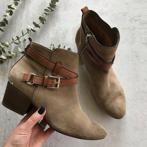 Coach Shoes - COACH Pauline Suede Strap Ankle Bootie 8.5